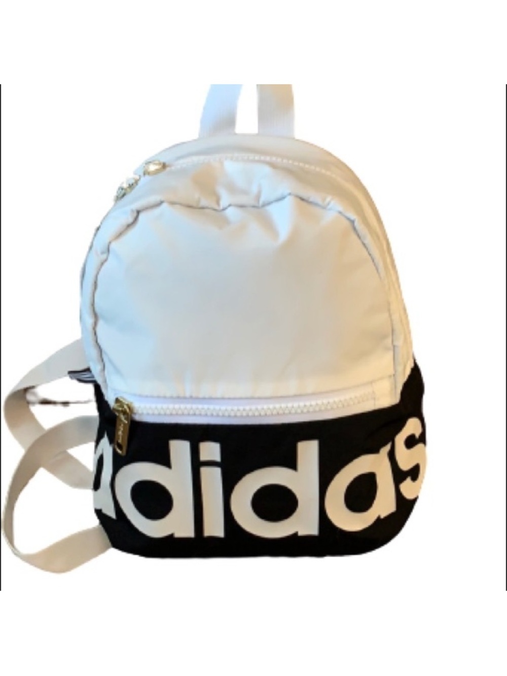 adidas White and Black Mini Backpack with Bold Logo NWT